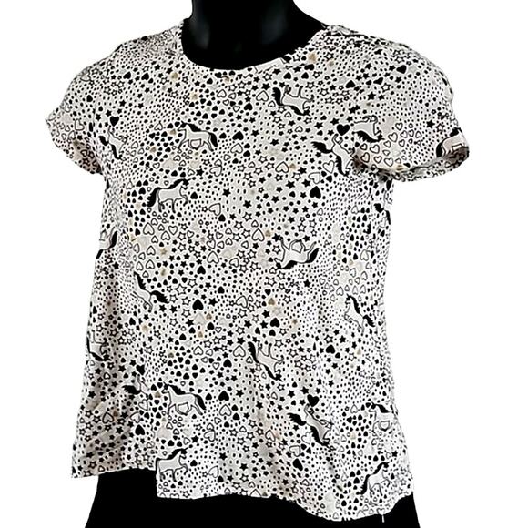 Good condition Wonder Nation Shirt White Graphic Girls Size XL 14/16 - Picture 5 of 6